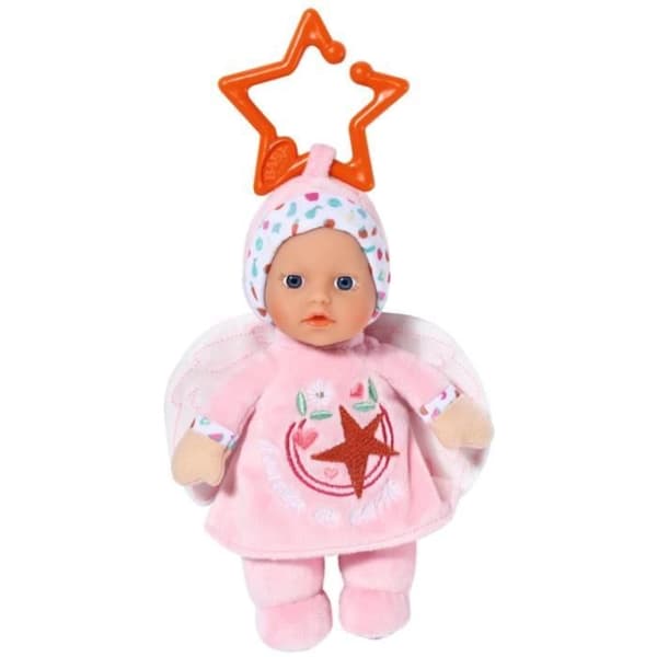 Baby Born - 2 Änglatrasdockor - 18 cm - Kan fästas - Inbyggd skallra - Mycket mjuk - Från 0 månader
