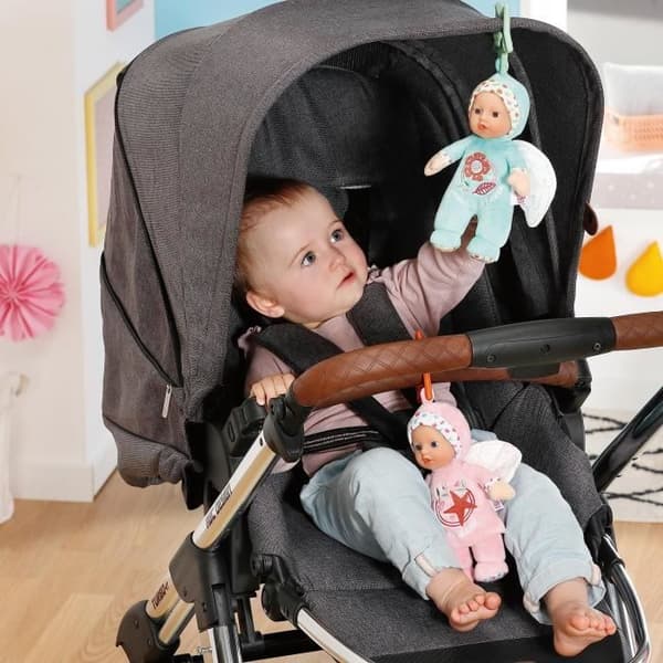 Baby Born - 2 Änglatrasdockor - 18 cm - Kan fästas - Inbyggd skallra - Mycket mjuk - Från 0 månader