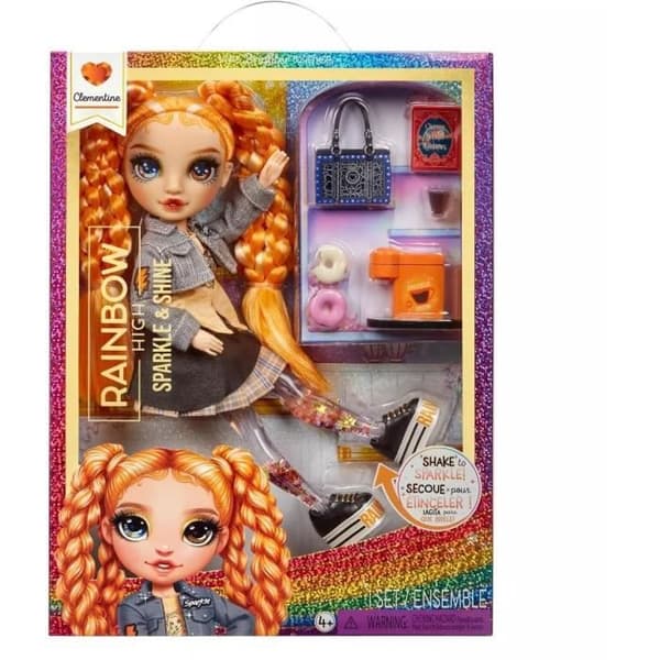 Rainbow High - Sparkle & Shine - 27 cm modedukke - Orange - Ben med glimmervæske - Fra 4 år