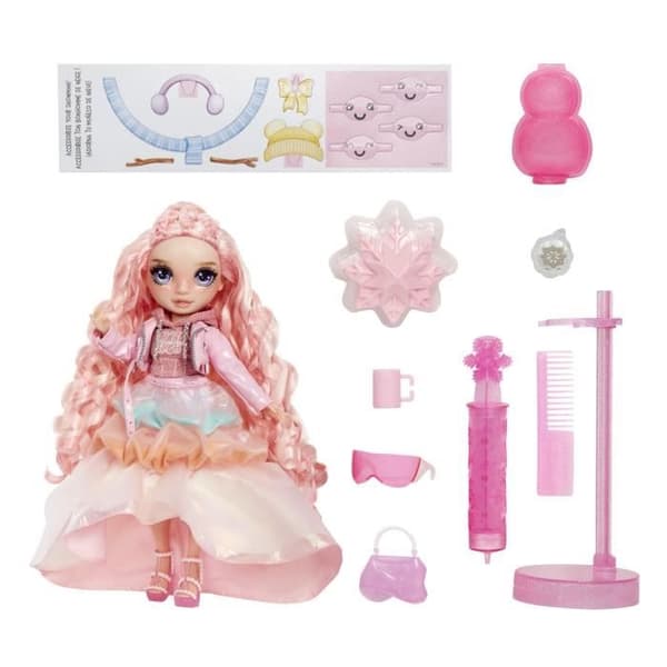 Rainbow High - Vinterland - Rosa - Avslöja din färg - Gör din egen snögubbe - Från 4 år