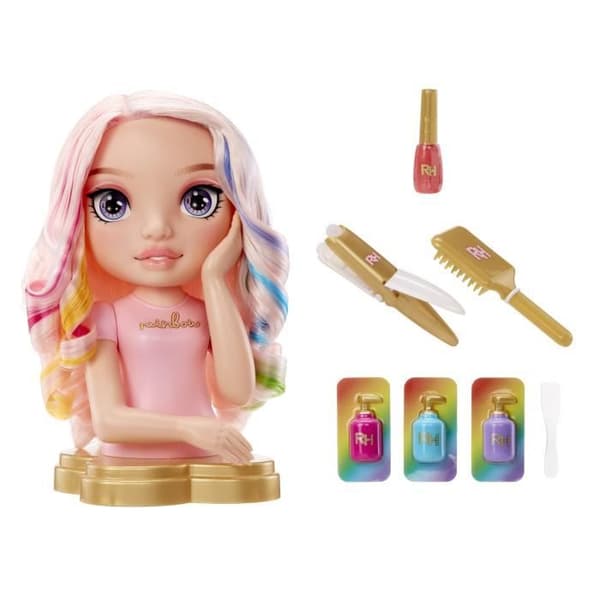 Rainbow High - Bella Styling Head - 33cm - Färga naglar och hår - Använd produkterna för dig - Från 4 år