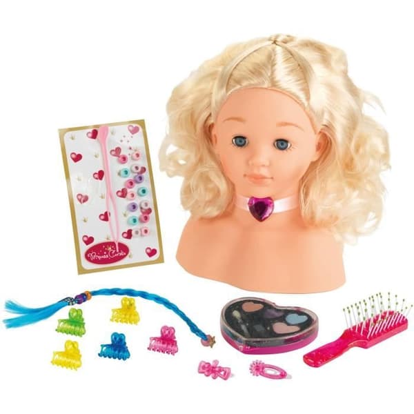 PRINSESSE CORALIE Frisør og makeup-hoved med tilbehør - 25 cm