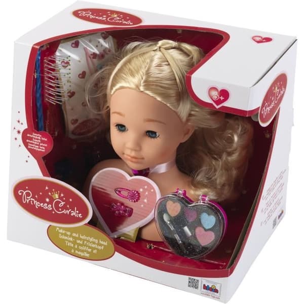 PRINSESSE CORALIE Frisør og makeup-hoved med tilbehør - 25 cm