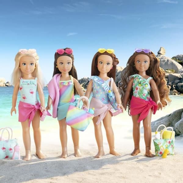 Zoé på strandkassen COROLLE GIRLS - modedukke - 5 tilbehør - 28 cm - Fra 4 år