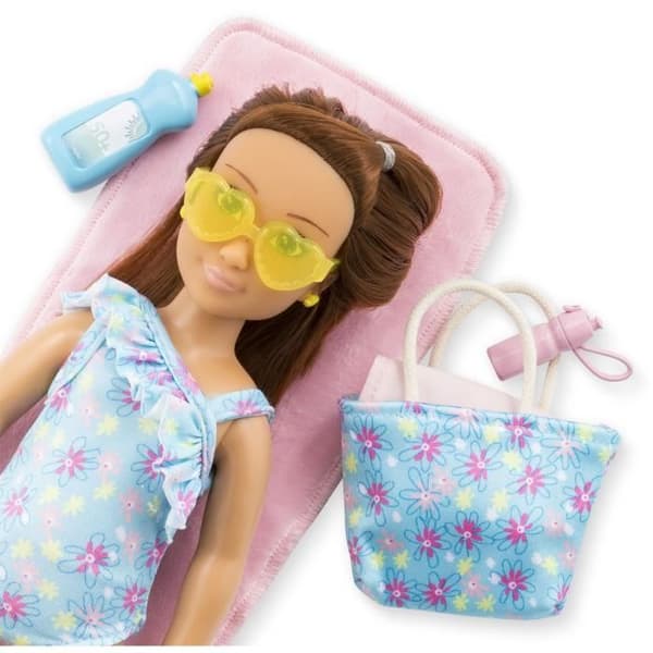 Zoé på strandkassen COROLLE GIRLS - modedukke - 5 tilbehør - 28 cm - Fra 4 år