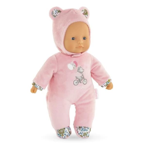 My Doudou COROLLE - Pti' Coeur Ours Rose - 30 cm - lille babydukke - vaniljeduft - fra 9 måneder