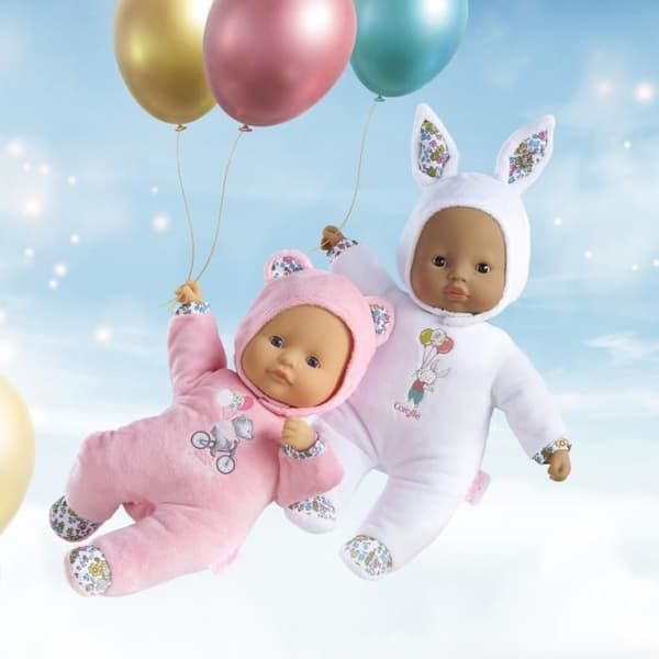 My Doudou COROLLE - Pti' Coeur Ours Rose - 30 cm - lille babydukke - vaniljeduft - fra 9 måneder
