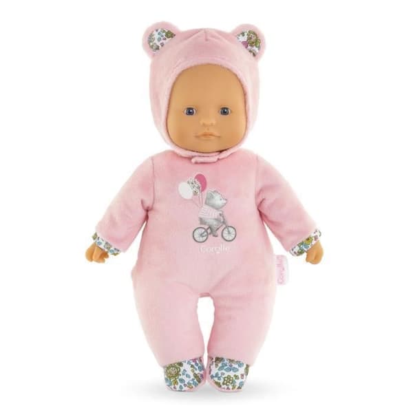 My Doudou COROLLE - Pti' Coeur Ours Rose - 30 cm - lille babydukke - vaniljeduft - fra 9 måneder
