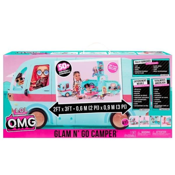LOL Överraskning OMG Glamper (blå) - Dockhusvagn - L 90 x H 60 cm