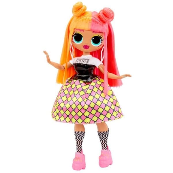 LOL Surprise OMG - 24 cm modedukke - Neonlicious - 2 outfits med kam og tilbehør - Fra 4 år