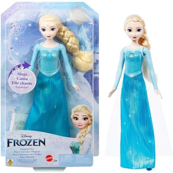 Frost-Elsa-Mattel Disney Syngende Dukke "Lad Det Gå" HMG31
