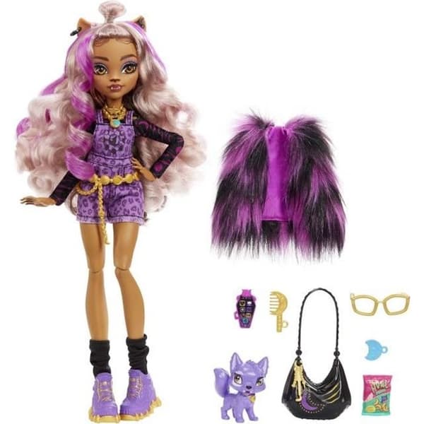 Monster High - Clawdeen Wolf lemmikin kanssa - Nukke - 4-vuotiaasta alkaen - MONSTER HIGH - HHK52 - MONSTER HIGH FASHION -NUKKE