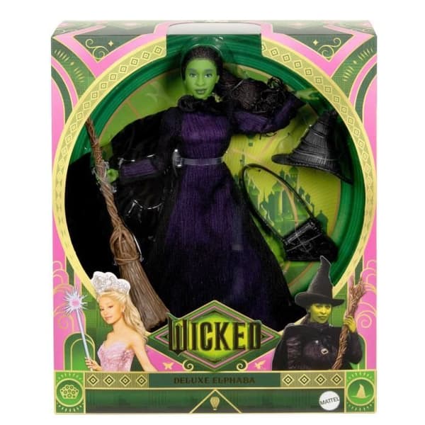 Mattel Wicked Elphaba docka med flätat hår och flera poser - Wicked - HXY38