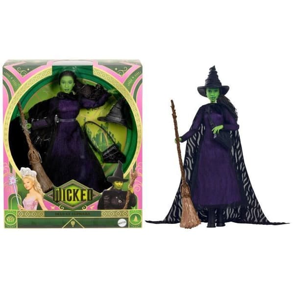 Mattel Wicked Elphaba docka med flätat hår och flera poser - Wicked - HXY38