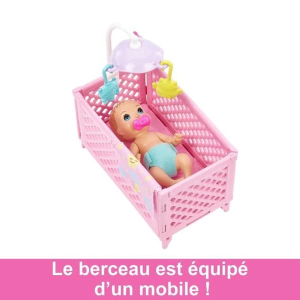 Barbie - Baby Skipper Box i sängen - Docklekset - 3 år och +