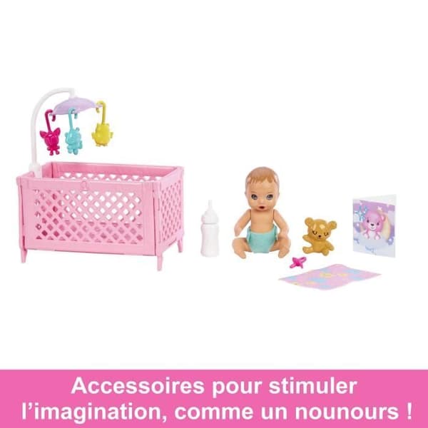 Barbie - Baby Skipper Box i sängen - Docklekset - 3 år och +