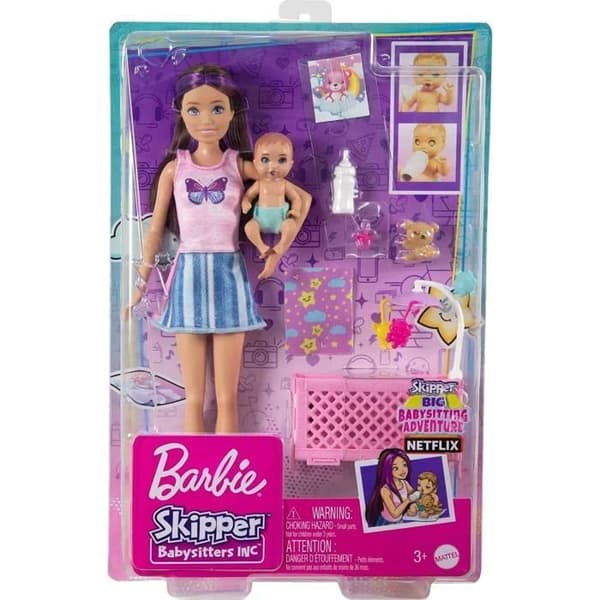 Barbie - Baby Skipper Box i sängen - Docklekset - 3 år och +