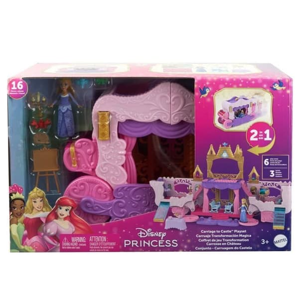 Disney Prinsessor-Caleche och Slott-Ask med Aurora docka HWX17