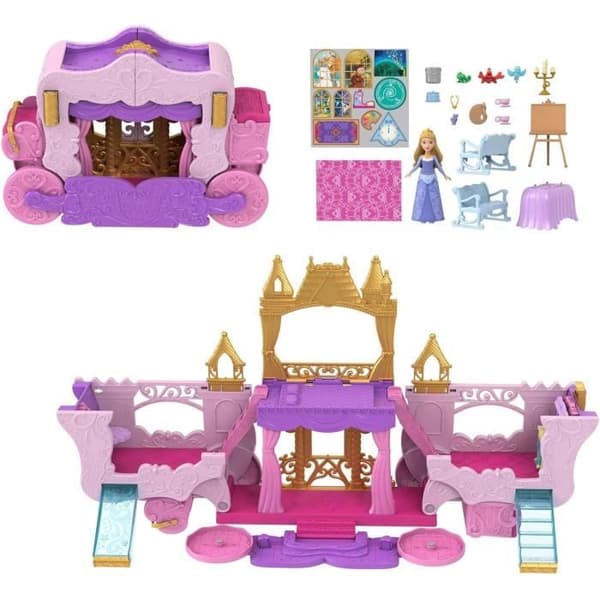 Disney Prinsessor-Caleche och Slott-Ask med Aurora docka HWX17