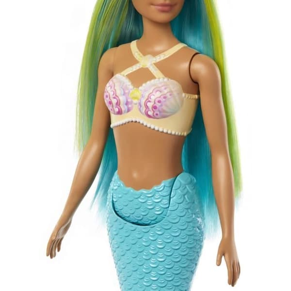 Barbie - Sjöjungfrudockor med färgglatt hår, fena och pannband