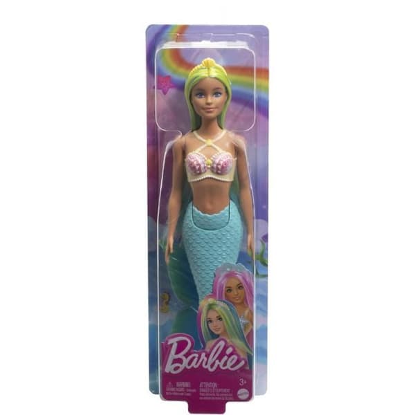 Barbie - Sjöjungfrudockor med färgglatt hår, fena och pannband