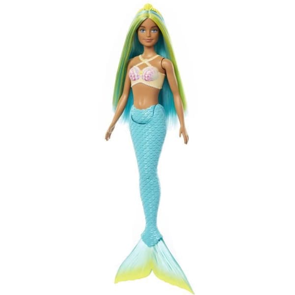 Barbie - Sjöjungfrudockor med färgglatt hår, fena och pannband