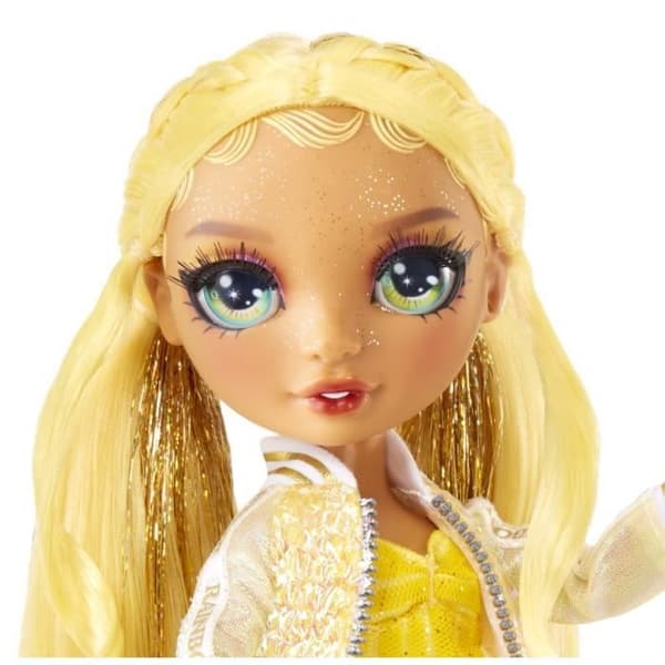 Regnbue High Fashion Dukke med Slime Sæt og Kæledyr - Sunny (Gul) - 28cm Glitter Dukke med Slime Sæt og Kæledyr
