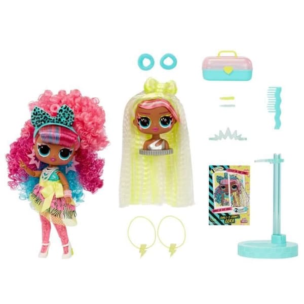 LOL Surprise Tweens Surprise Swap Modedocka - Curls-2- Crimps Cora - 1 Tweens-docka 17 cm, 1 mini-stylinghuvud och tillbehör