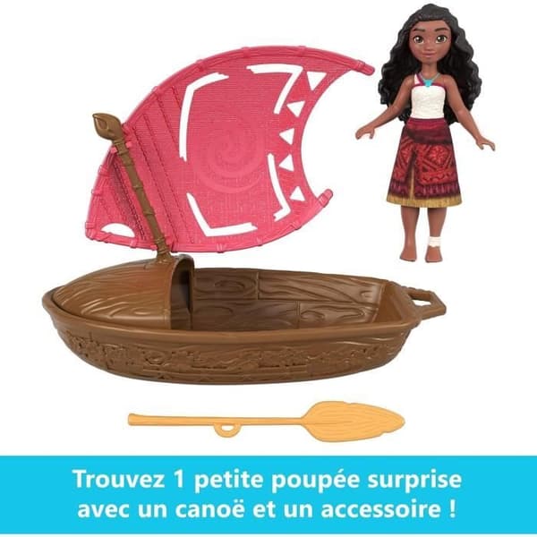 MATTEL Pirogue och dess 3 överraskningar JBT68 -Vaiana 2