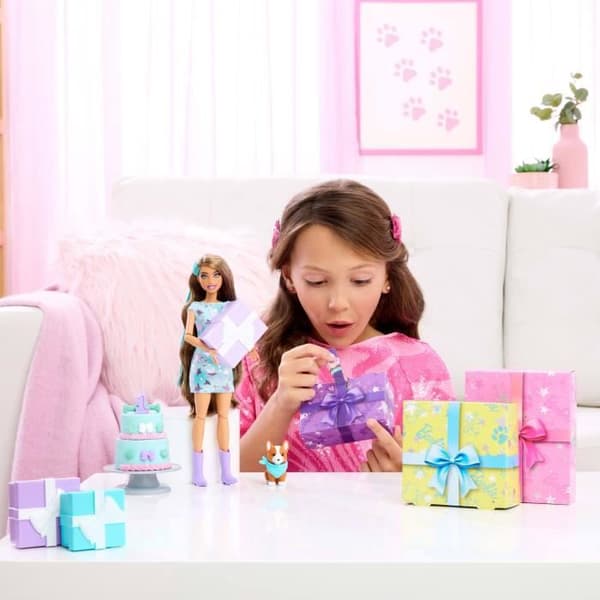 BARBIE Party oboxad blå hund - JFG72