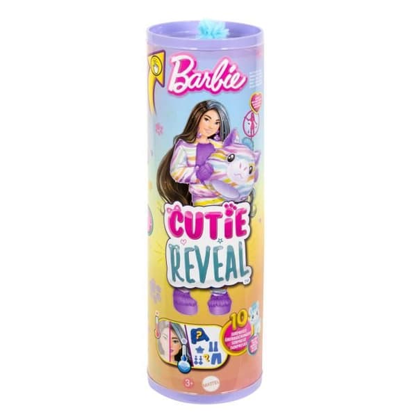 Barbie - Barbie Sötnos Avslöjande - Färgglad drömzebradocka med 10 överraskningar 39 kr