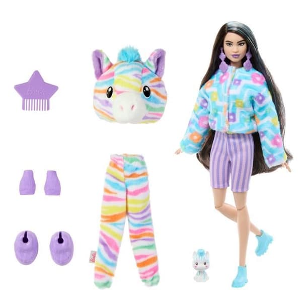 Barbie - Barbie Sötnos Avslöjande - Färgglad drömzebradocka med 10 överraskningar 39 kr