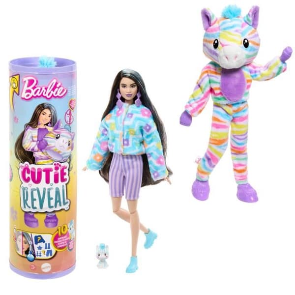 Barbie - Barbie Sötnos Avslöjande - Färgglad drömzebradocka med 10 överraskningar 39 kr
