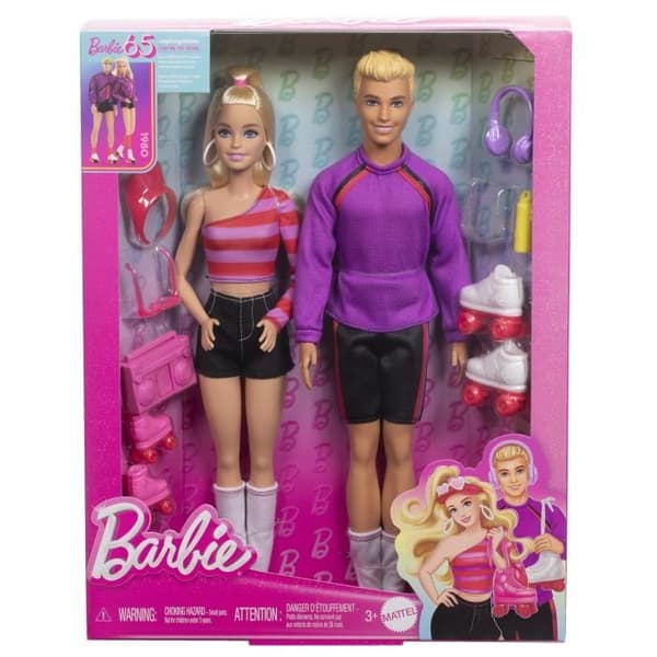 Barbie Fashionistas-dockor och rullskridskotillbehörslåda HXK90