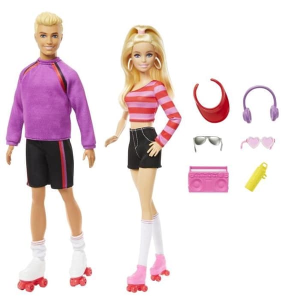 Barbie Fashionistas-dockor och rullskridskotillbehörslåda HXK90