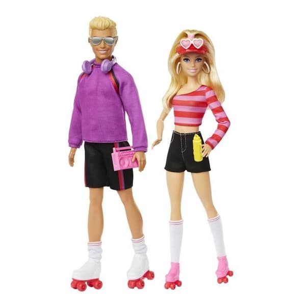 Barbie Fashionistas-dockor och rullskridskotillbehörslåda HXK90