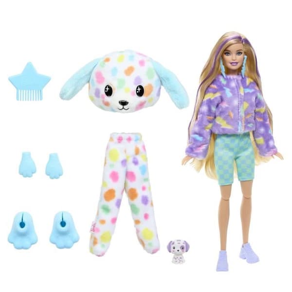 Barbie-Barbie Cutie Reveal-Dalmatinerdocka Reve Colorful, 10 överraskningar HRK41
