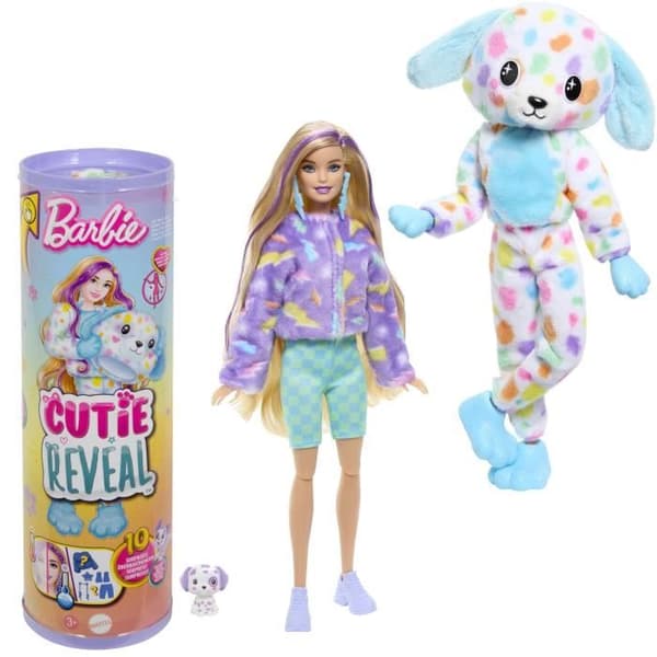 Barbie-Barbie Cutie Reveal-Dalmatinerdocka Reve Colorful. 10 överraskningar HRK41