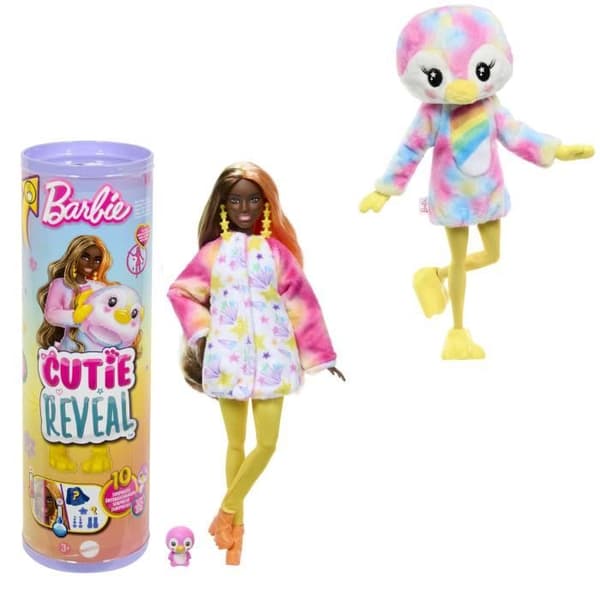 Barbie - Barbie Sötnos Avslöjning - Färgglad Avslöjning Pingvindocka och 10 Överraskningar 40 HRK