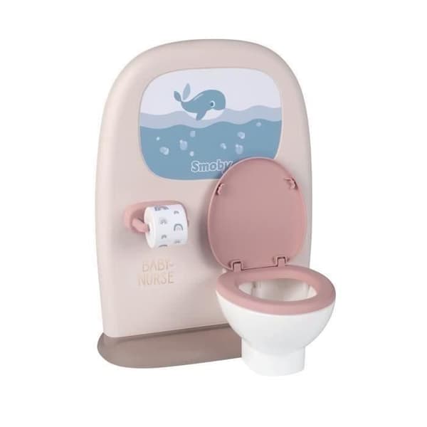 Børnelegetøj - Smoby - Baby Nurse - Vask og toilet - Fliseeffekt - Tilbehør inkluderet