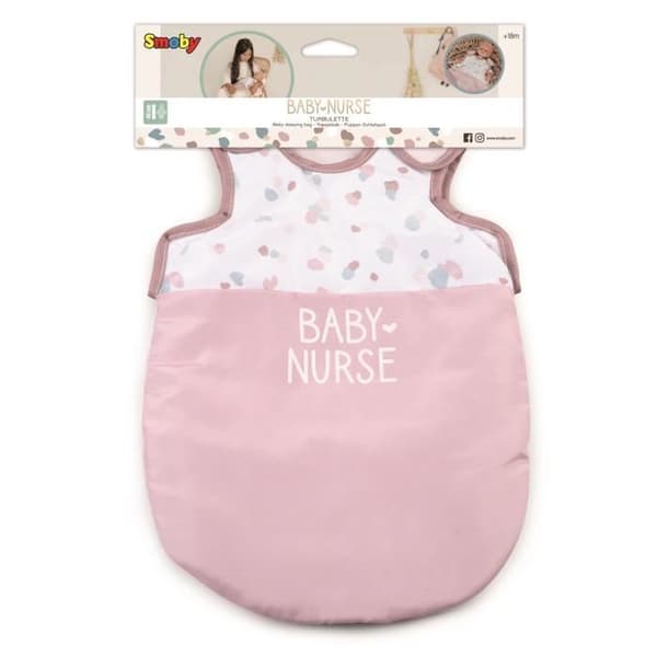 SMOBY - Baby Nurse sovepose til babyer op til 42 cm - Justerbar stofbærepose