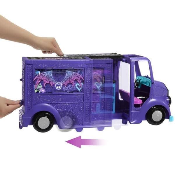 Monster High-Tourbuss Blodsstatiskt stenset med docka och buss HXH83