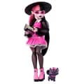 Miniatyrbillede 1 af 6: Monster High Draculaura-dukke med kæledyr og tilbehør HRP64
