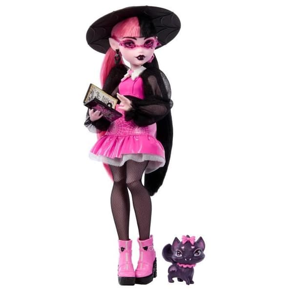 Monster High Draculaura-dukke med kæledyr og tilbehør HRP64