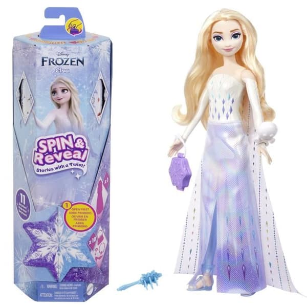 Spin & Reveal Frozen Elsa Mattel Disney Surprise Doll HTG25