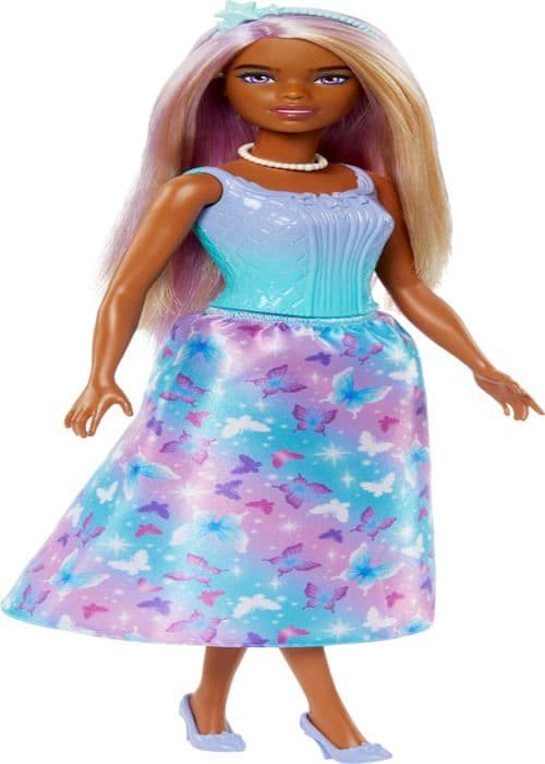 Docka Mattel - 621787 - Prinsessdocka Barbie, blå och lila klänning
