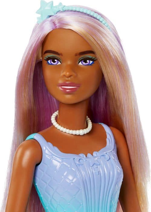 Docka Mattel - 621787 - Prinsessdocka Barbie, blå och lila klänning