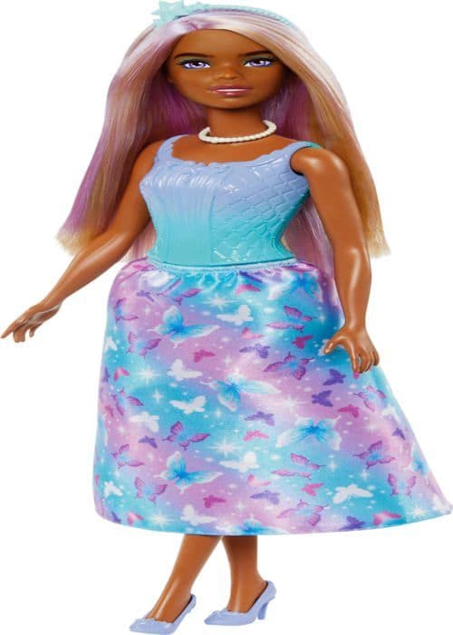 Docka Mattel - 621787 - Prinsessdocka Barbie, blå och lila klänning