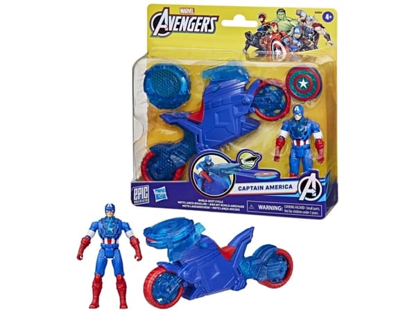 Avengers Capt. America Turbo Cycle & figure 10 cm