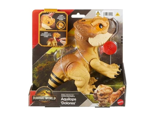 Figurka Mattel Jurassic World Aquilops Interaktywny przyjaciel dinozaur, do „tresowania” z „jedzeniem” (JGD01)